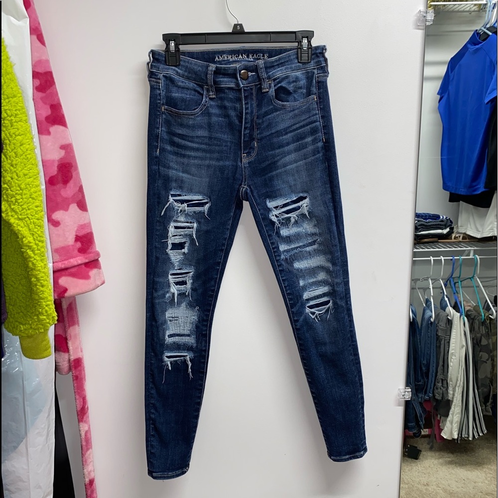 American Eagle Ripped High Waisted Jegging Jeans